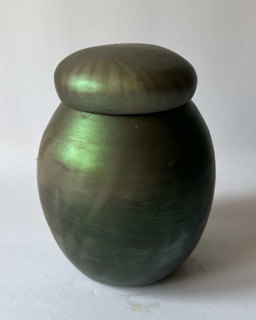 IRIDESCENT GINGER JAR (smoke fired, no. 1)