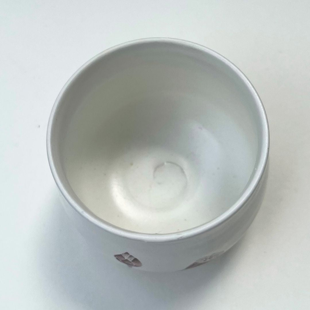 Gongfu Ceremonial Teacups (Iwasaki - lotus bud & seed pod on porcelain)