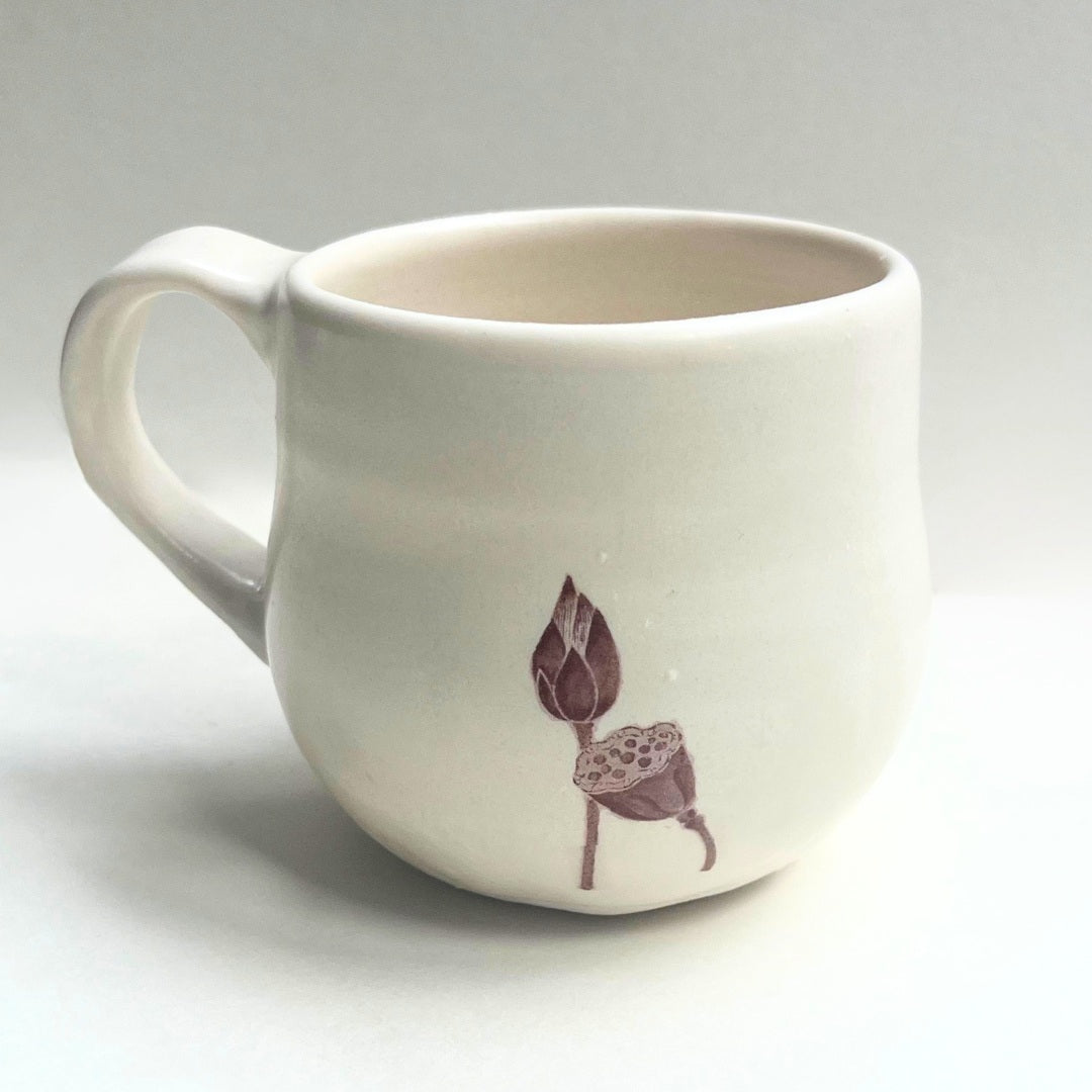 MUG, lotus on porcelain (no. 1)