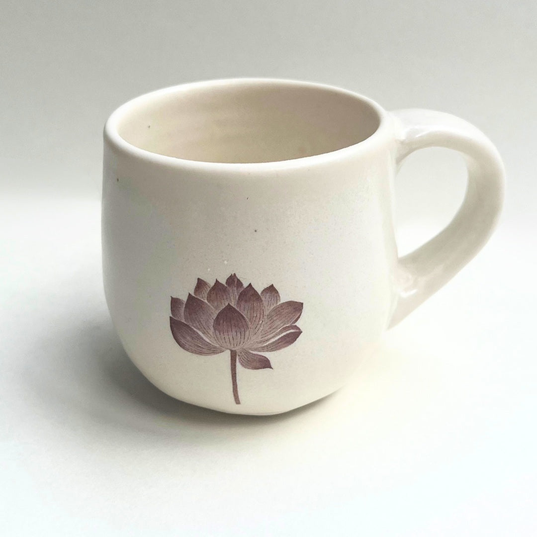 MUG, lotus on porcelain (no. 2)