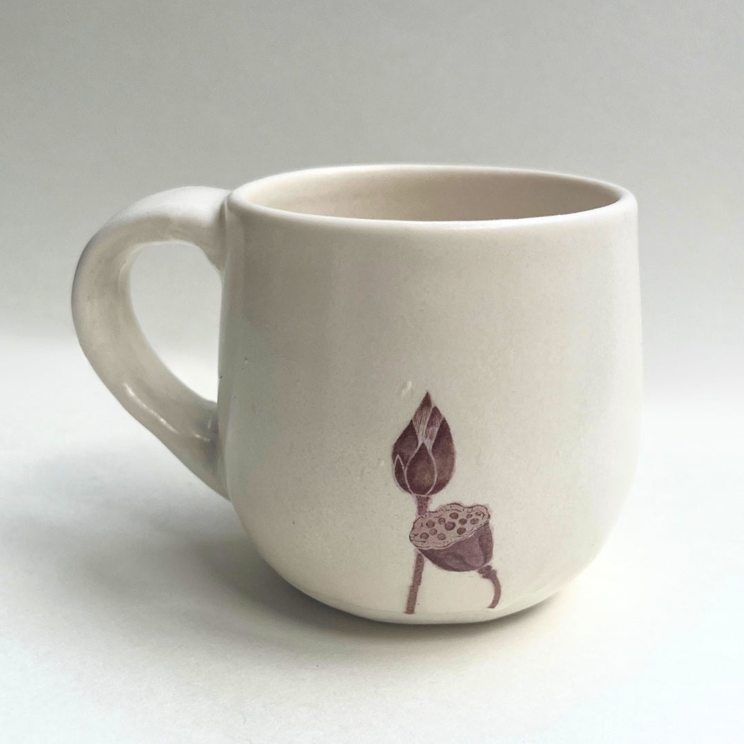 MUG, lotus on porcelain (no. 2)