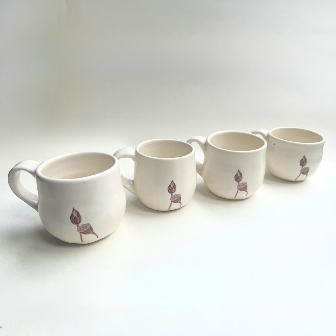 MUG, lotus on porcelain (no. 2)