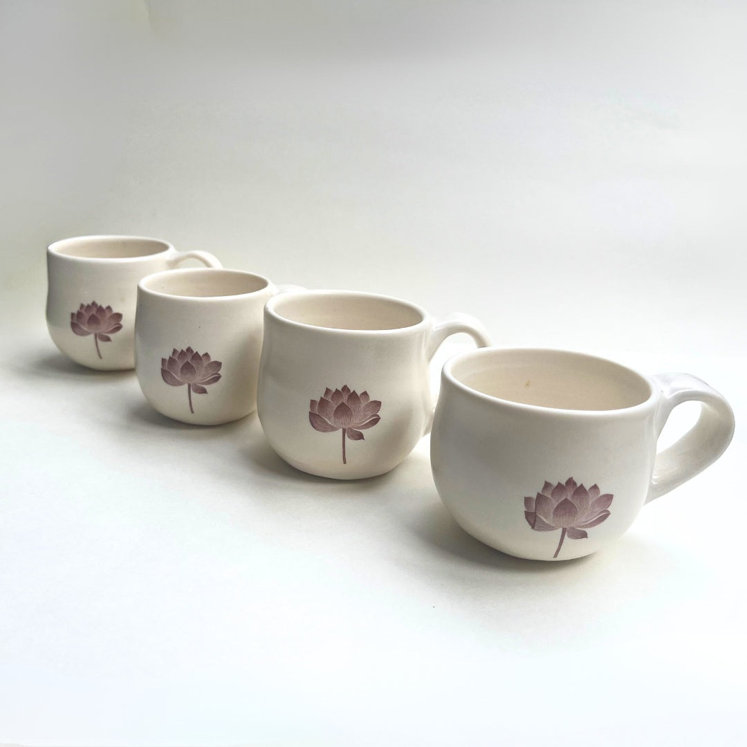 MUG, lotus on porcelain (no. 1)