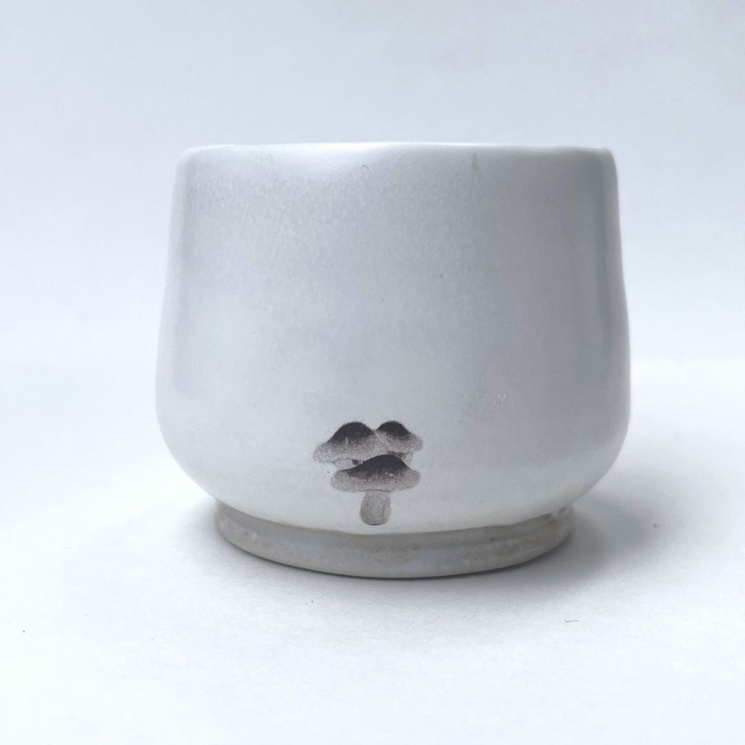 Gongfu Ceremonial Teacups (Iwasaki's MUSHROOMS on porcelain, no. 1)
