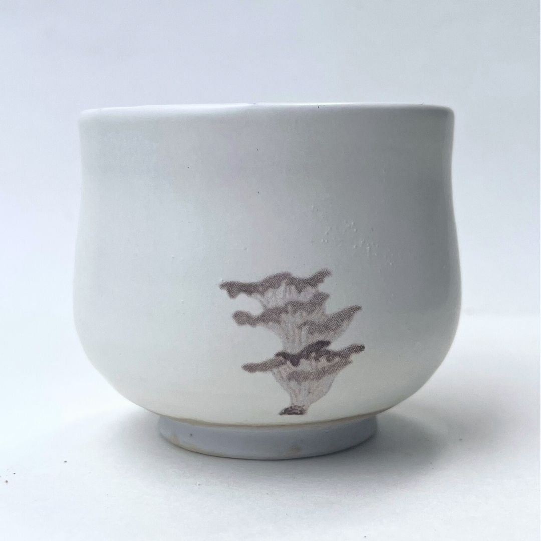 Gongfu Ceremonial Teacups (Iwasaki's MUSHROOMS on porcelain, no. 3)