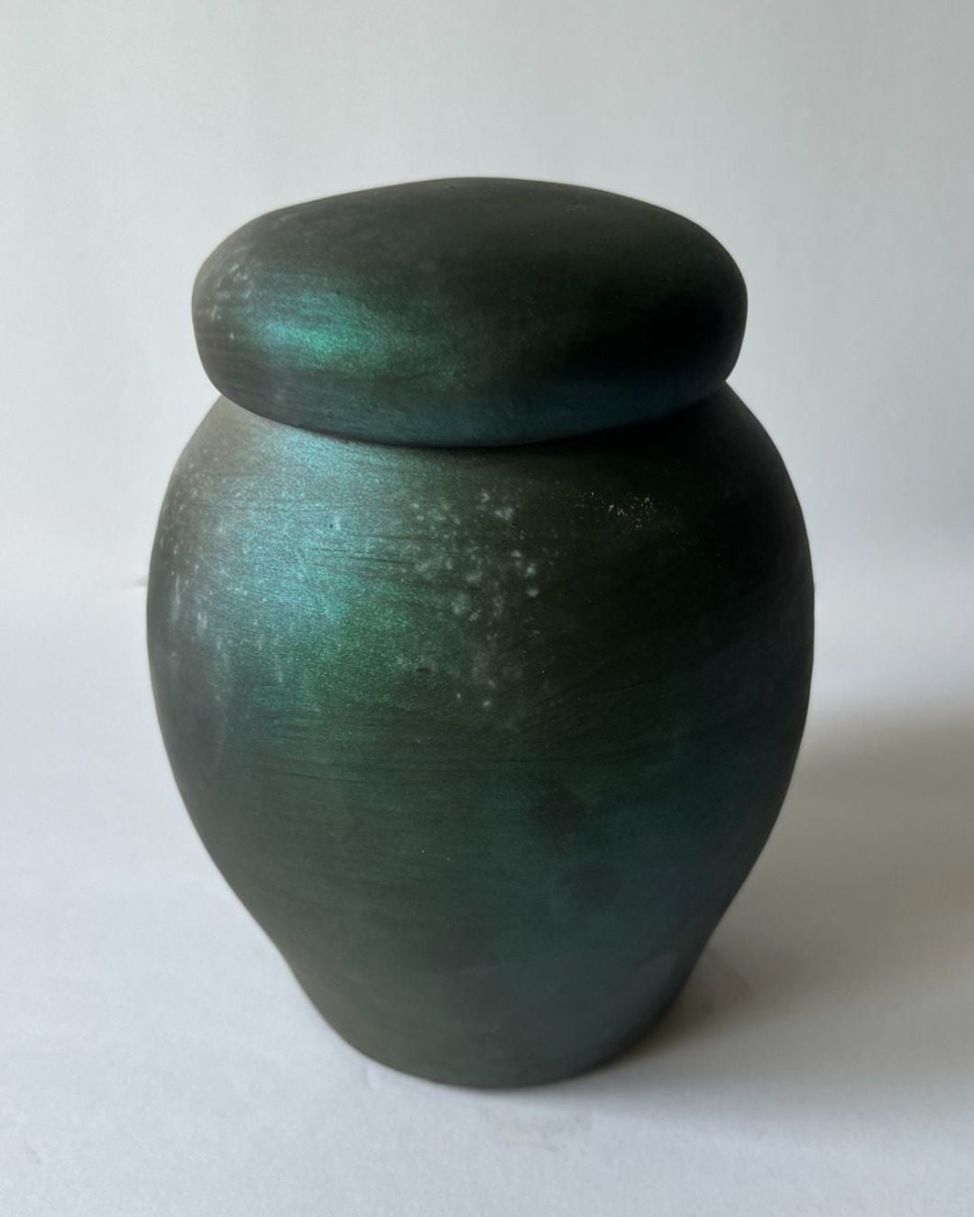 IRIDESCENT GINGER JAR (smoke fired, no. 4)