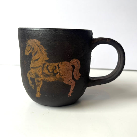Fire Horse MUG - dark clay (no. 9)