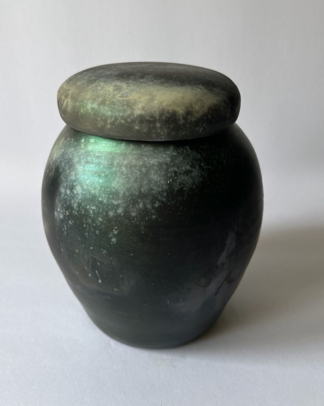 IRIDESCENT GINGER JAR (smoke fired, no. 5)