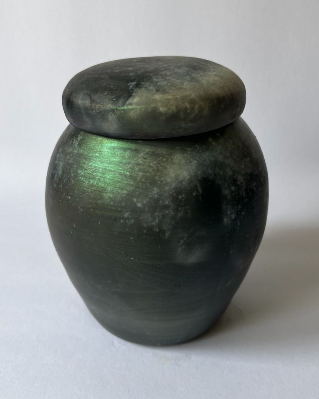 IRIDESCENT GINGER JAR (smoke fired, no. 5)