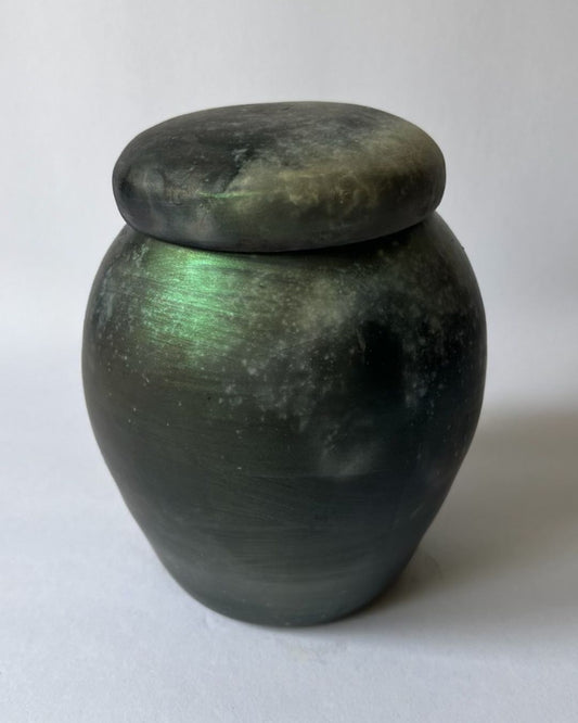 IRIDESCENT GINGER JAR (smoke fired, no. 5)
