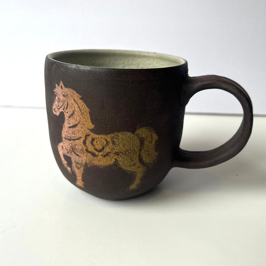Fire Horse MUG - dark clay (no. 7)