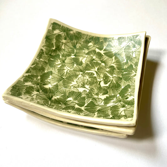 SQUARE PLATES - ginkgo print