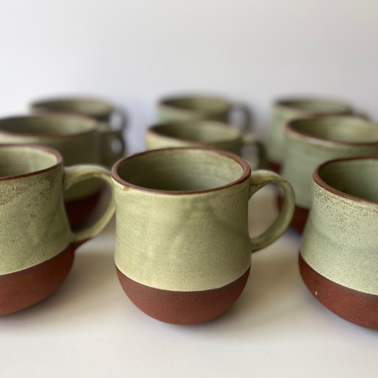 Mugs - Moss Green on Red Earth (Everyday Tableware)