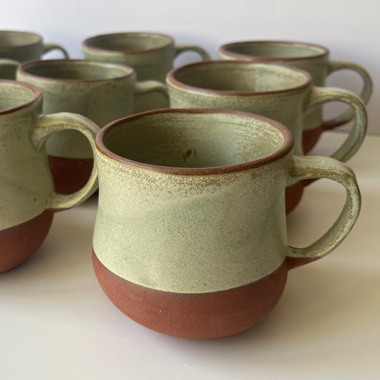 Mugs - Moss Green on Red Earth (Everyday Tableware)