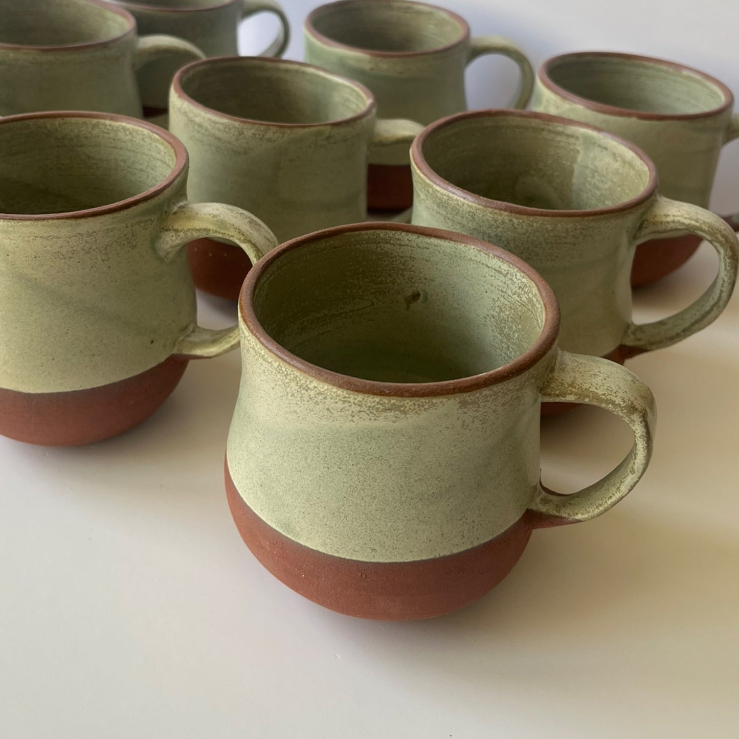 Mugs - Moss Green on Red Earth (Everyday Tableware)