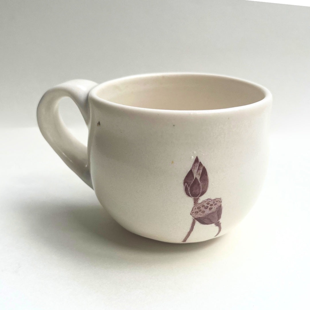 MUG, lotus on porcelalin (no. 4)