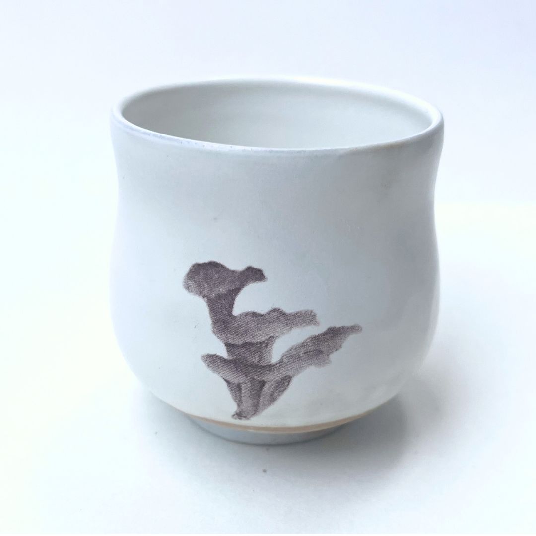 Gongfu Ceremonial Teacups (Iwasaki's MUSHROOMS on porcelain, no. 3)