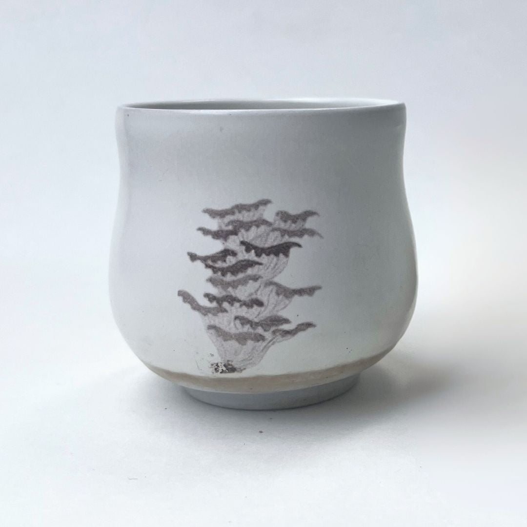 Gongfu Ceremonial Teacups (Iwasaki's MUSHROOMS on porcelain, no. 3)