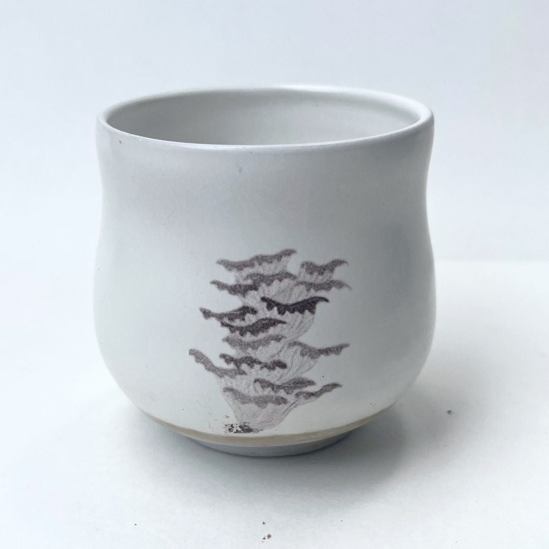 Gongfu Ceremonial Teacups (Iwasaki's MUSHROOMS on porcelain, no. 3)