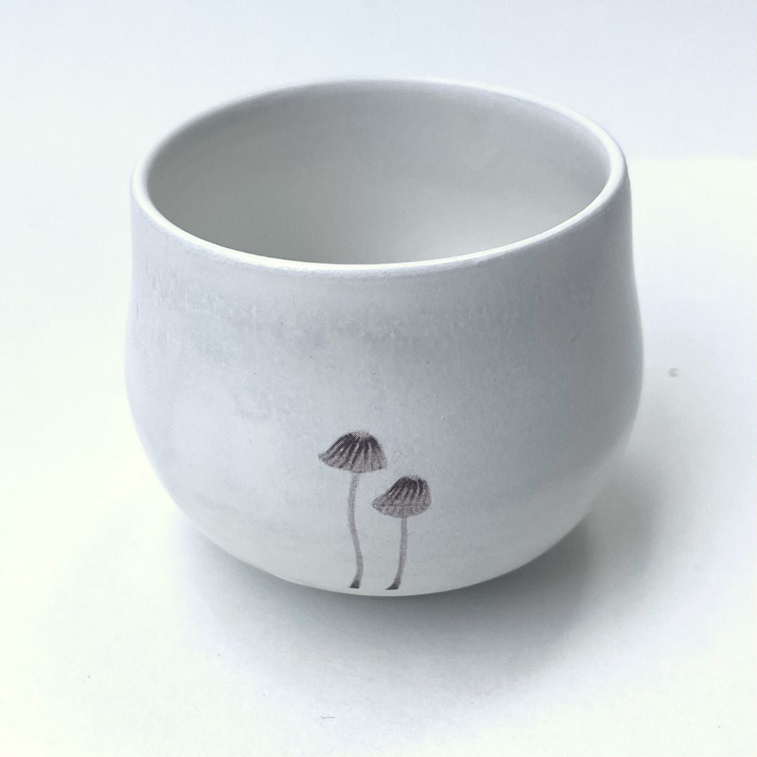 Gongfu Ceremonial Teacups (Iwasaki's MUSHROOMS on porcelain, no. 2)
