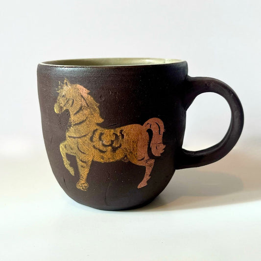 Fire Horse MUG - dark clay (no. 1)