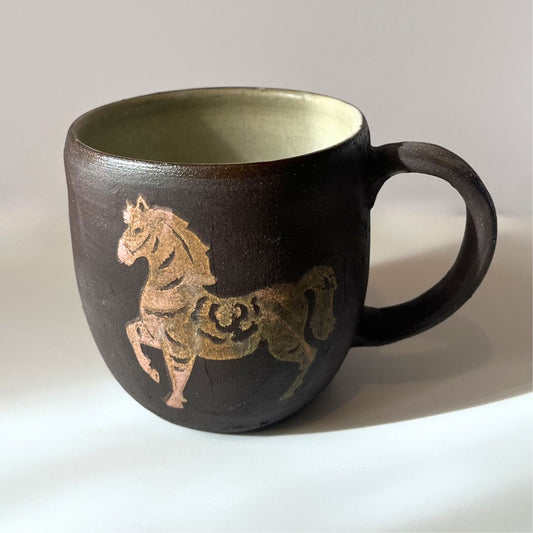 Fire Horse MUG - dark clay (no. 3)