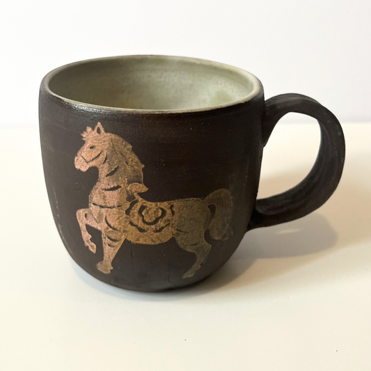 Fire Horse MUG - dark clay (no. 4)